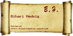 Bihari Hedvig névjegykártya